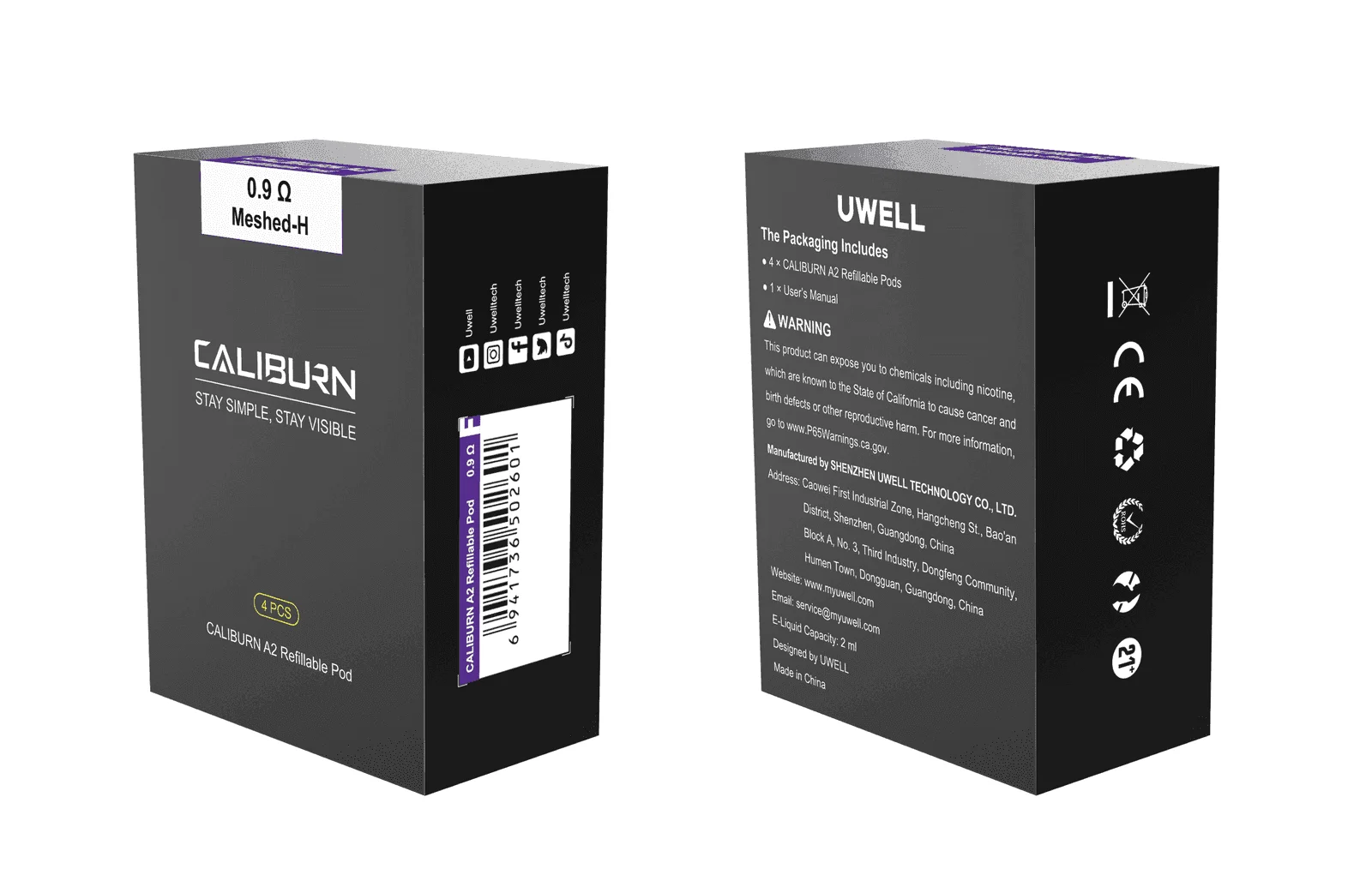 Uwell Caliburn A2咖哩棒A2電子煙主機官網評價說明書